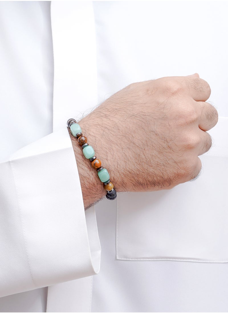 Subhati - Bracelet with Lava Stone | Tiger Eye | Green aventurine - Image 1