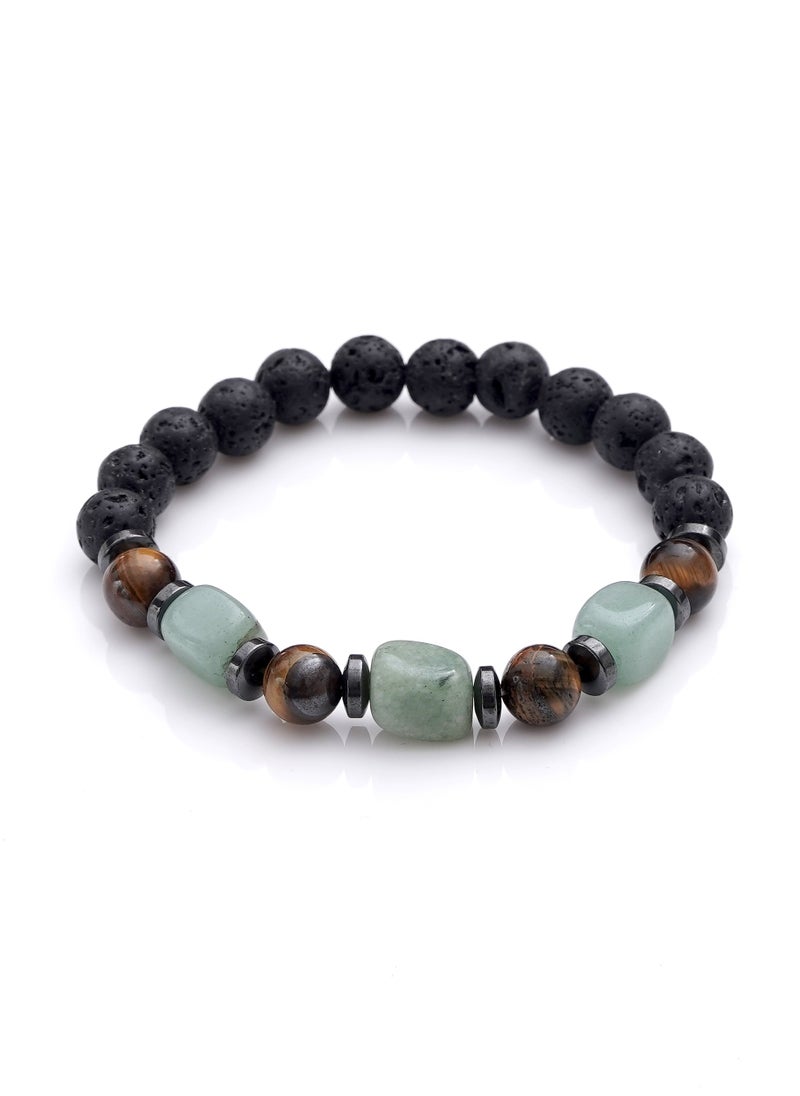 Subhati - Bracelet with Lava Stone | Tiger Eye | Green aventurine - Image 1