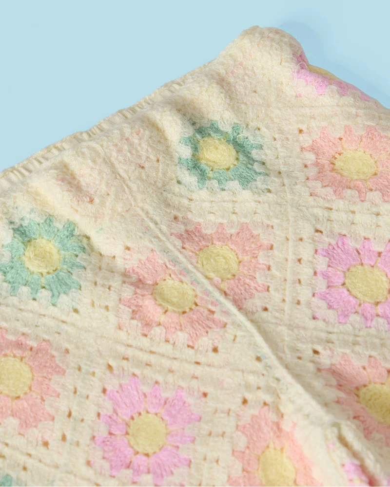 REDTAG Infant Girls Cream Crochet Shorts