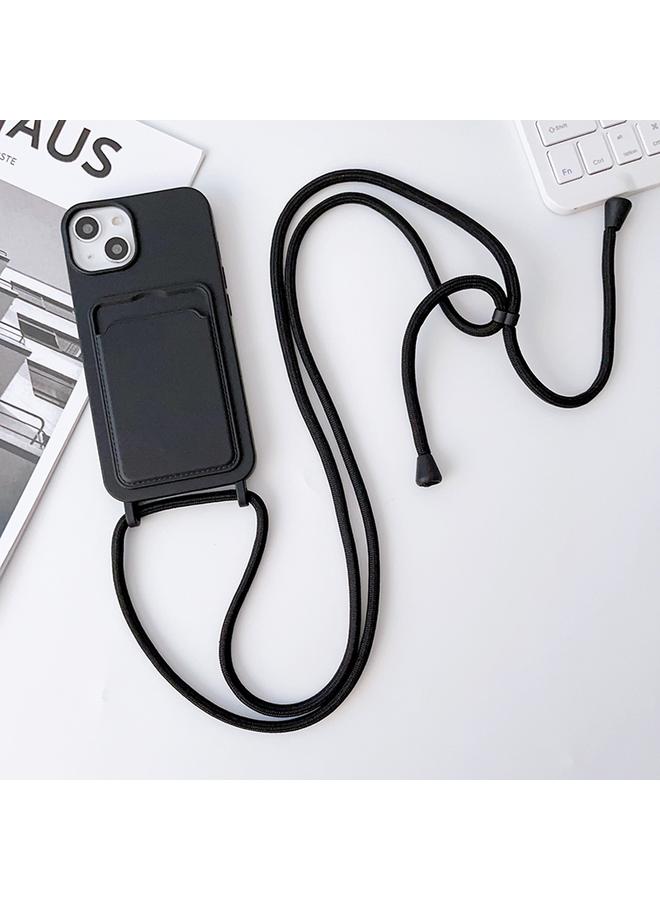 Zaboon Case For iPhone 13 Pro Crossbody Lanyard Elastic Silicone Card Holder Phone Case - Image 1