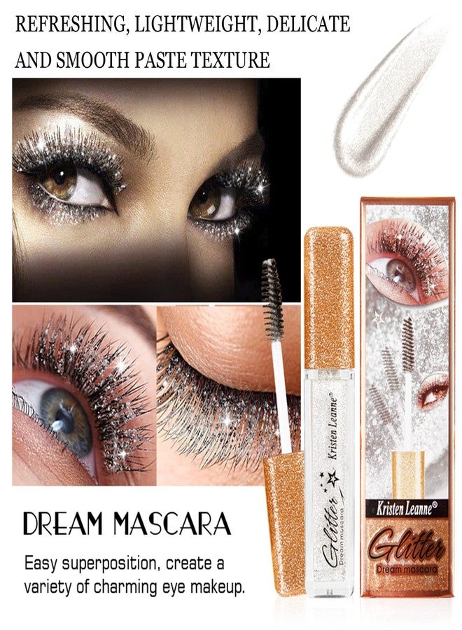 MIESCHER Black Mascara for Eyelashes,Colorful Mascara Waterproof Long Lasting Eye Lash Mascara Shiny Sparkle Diamond Mascara Smudgeproof Lengthening,Curling,Volume Color Glitter Mascara Makeup Party Stage Use - Image 2