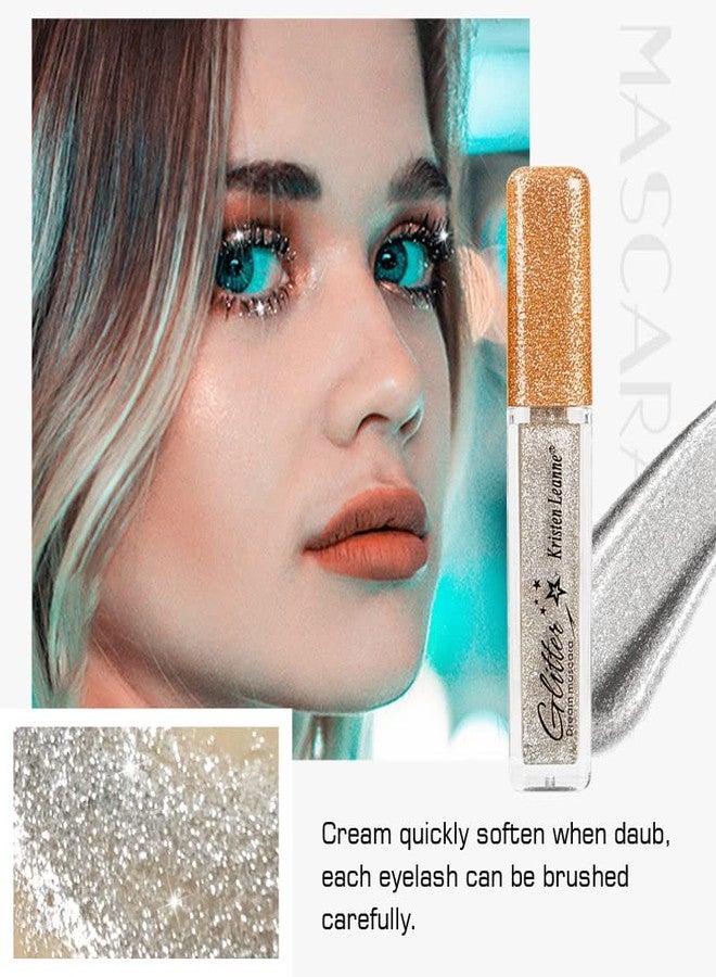 MIESCHER Black Mascara for Eyelashes,Colorful Mascara Waterproof Long Lasting Eye Lash Mascara Shiny Sparkle Diamond Mascara Smudgeproof Lengthening,Curling,Volume Color Glitter Mascara Makeup Party Stage Use - Image 3