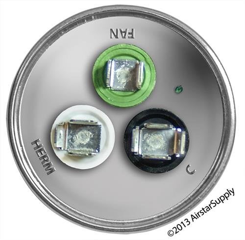 AMRAD 50 + 5 uf/Mfd Round Dual Universal Capacitor • AmRad USA2237 - Used for 370 or 440 VAC, Made in The U.S.A. - Image 3