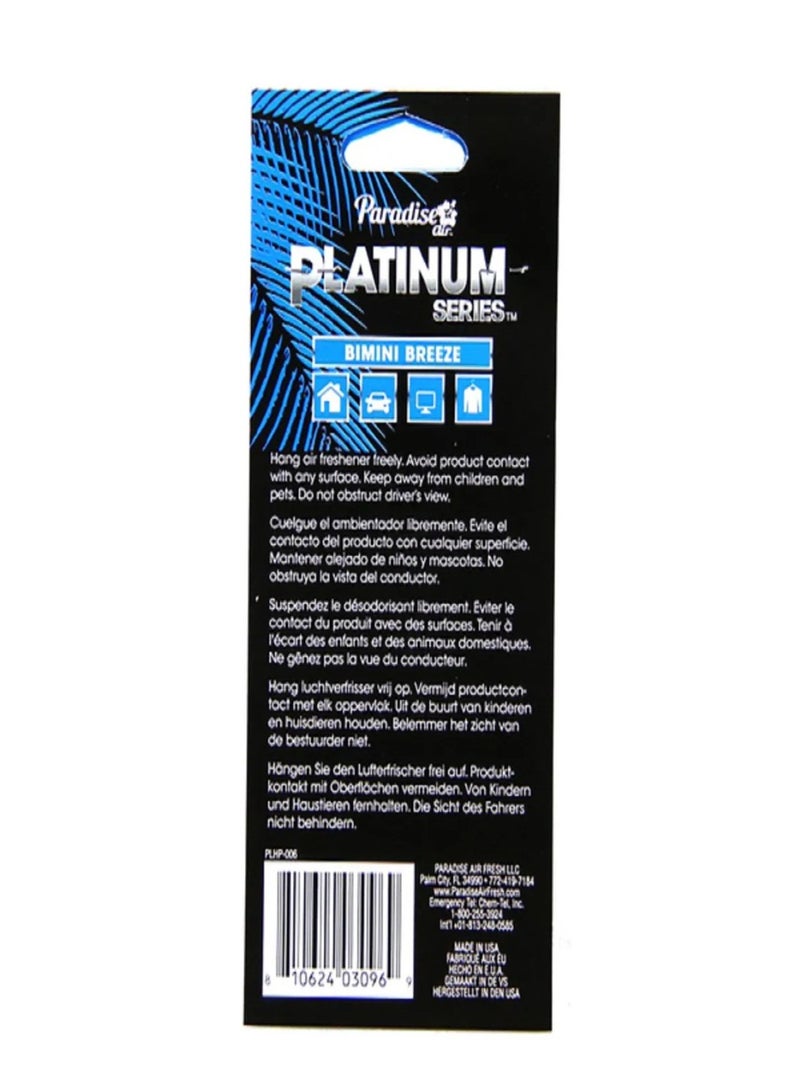 Paradise معطر هواء ورقي معلق من سلسلة بلاتينيوم يدوم طويلاً برائحة بيميني بريز - Image 2