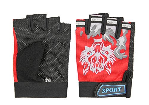 BXT Kids Fingerless Cycling Gloves Mittens Breathable Non-Slip Shock-Absorbing Kids Riding Bike Gloves Girls Boys Fishing Bicycle Roller Skating Hunting Climbing Half Finger Outdoor Sports Gloves - Image 2
