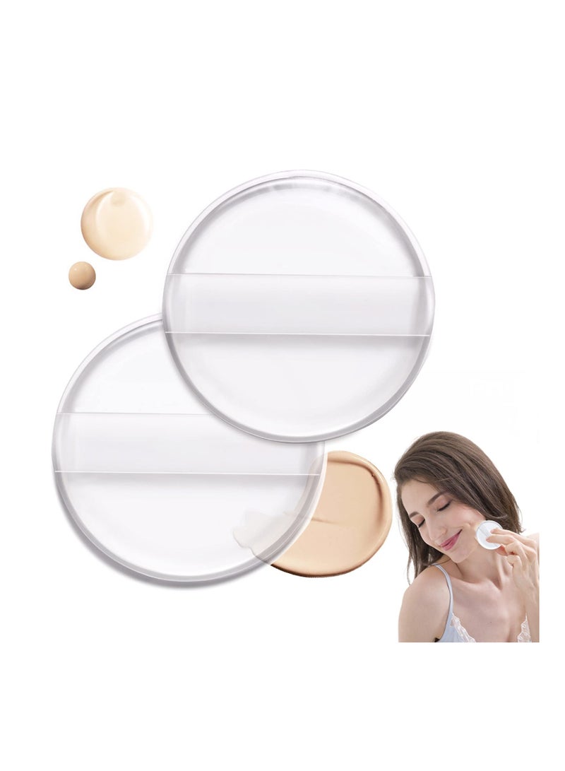 KASTWAVE اسفنجة بودرة شفافة من السيليكون، قابلة للغسل، عالية الجودة، اسفنجة مكياج للاستخدام الجاف والرطب لكريم الأساس السائل، 4 قطع - Image 1