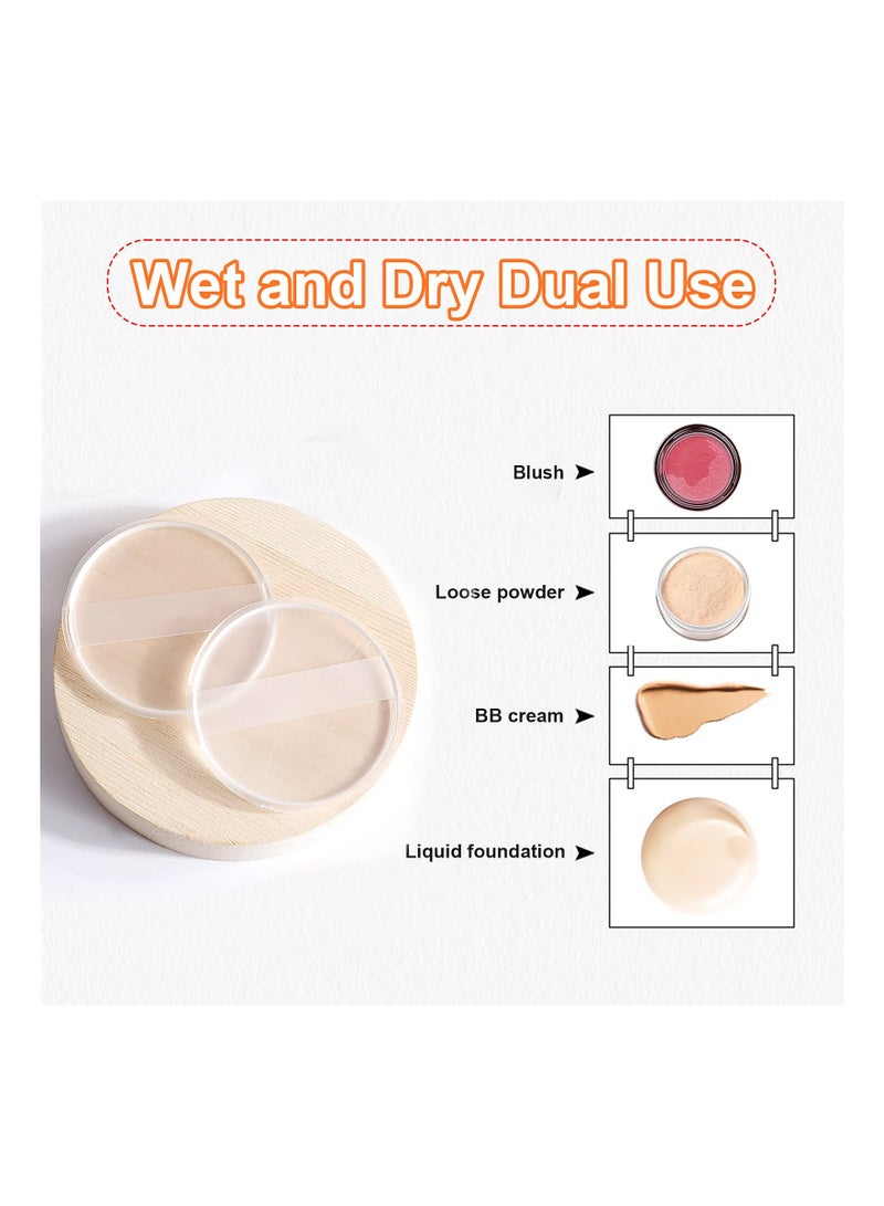 KASTWAVE اسفنجة بودرة شفافة من السيليكون، قابلة للغسل، عالية الجودة، اسفنجة مكياج للاستخدام الجاف والرطب لكريم الأساس السائل، 4 قطع - Image 4