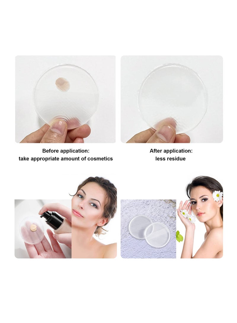 KASTWAVE اسفنجة بودرة شفافة من السيليكون، قابلة للغسل، عالية الجودة، اسفنجة مكياج للاستخدام الجاف والرطب لكريم الأساس السائل، 4 قطع - Image 2