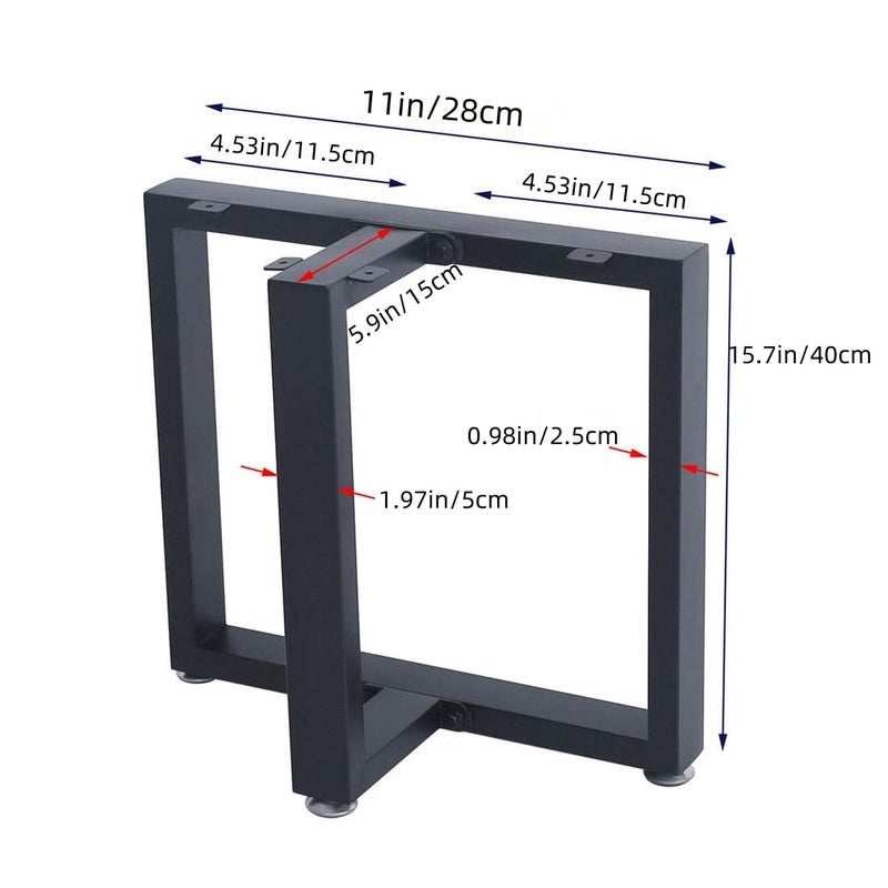 TIEOU 16 Inch Metal Coffee Table Legs Furniture Legs Heavy Duty Desk Legs Table Leg DIY Bench Legs Without Plank - Image 4