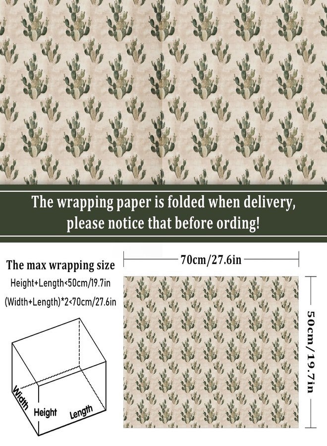 FYSUIMU 12 Sheets Western Cowboy Wrapping Paper - Not Roll - Vintage Cow Horse Cactus Gift Wrap Paper Folded Flat for DIY Crafts Wild West Rodeo Birthday, 19.7 x 27.6 Inch - Image 2
