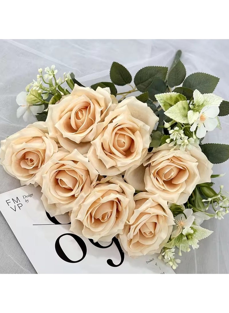 Huitich Artificial Flower Decor for Home, Parties, and Weddings Light Brown  - Image 5