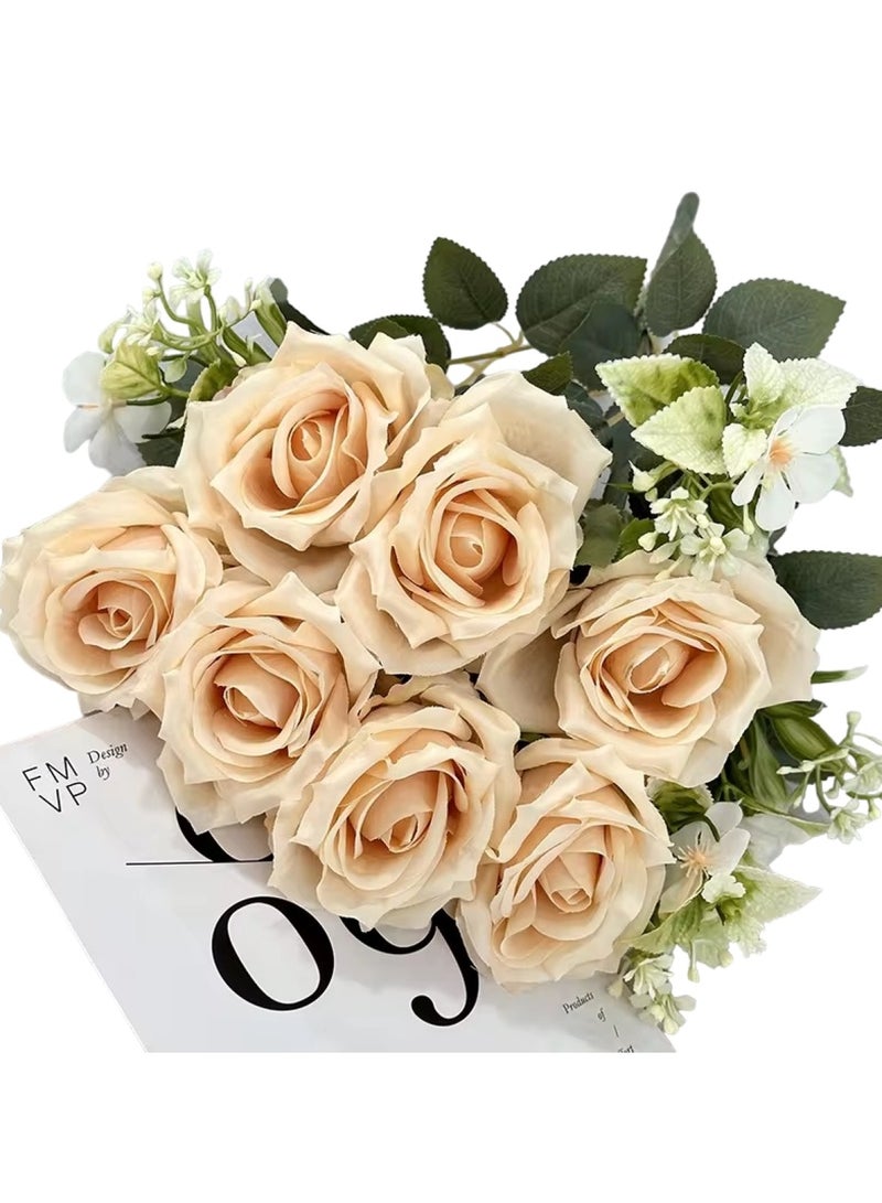Huitich Artificial Flower Decor for Home, Parties, and Weddings Light Brown  - Image 1