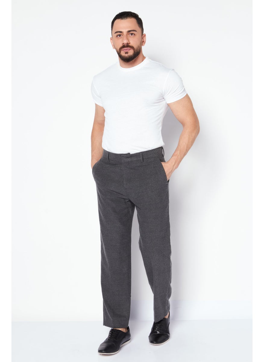 Selected Homme Men Straight Fit Micro Stripe Print Regular Inseam Dress Pants, Charcoal  - Image 2