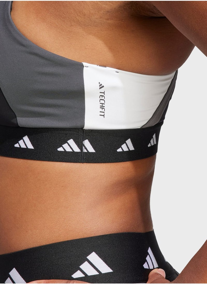 Adidas - Powerimpact Training Medium-Support Techfit Colorblock Bra - Image 1