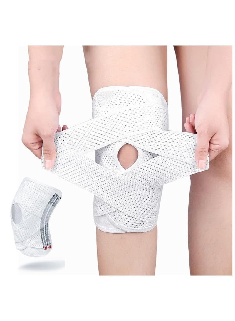 Vilico Knee Brace with Side Stabilizers, Professional Knee Compression Support Brace Adjustable Knee Wrap with Patella Pad Relief Pain for Meniscus Tear ACL MCL Arthritis Injuries（L） - Image 1