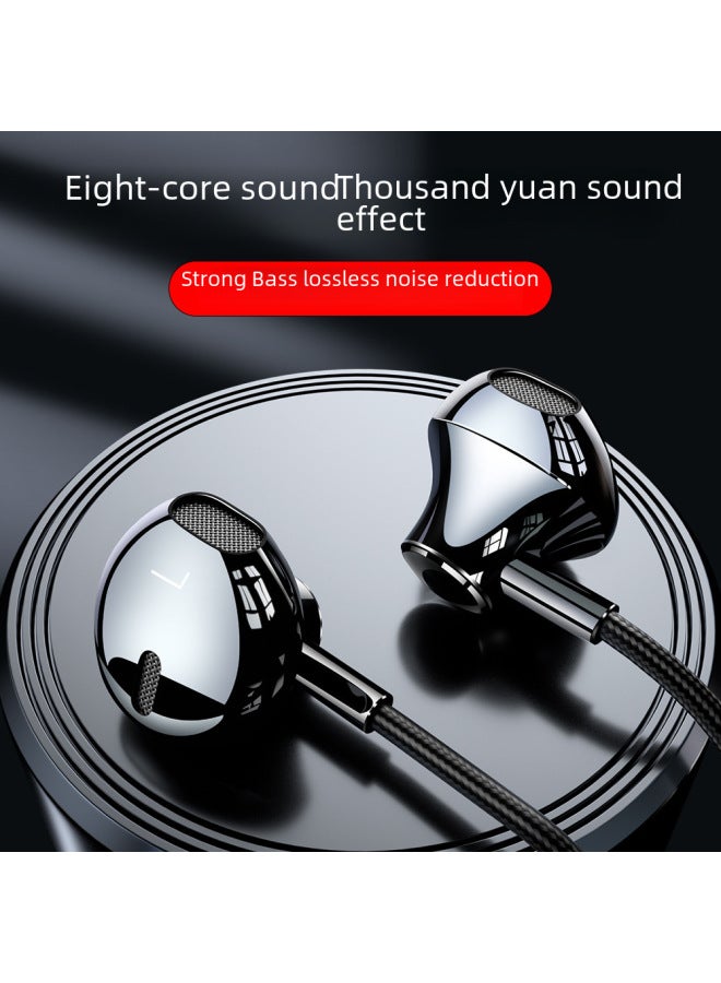 BNR Headphones Are Suitable For Huawei Eight Nuclear High-quality Apple Wire-controlled Gaming Computer Mobile Phone Earplugs-Color:S6 Flagship [rose Gold] Gift Box Packaging + Silicone Ear Cap Clip + Storage Bag  - Image 2