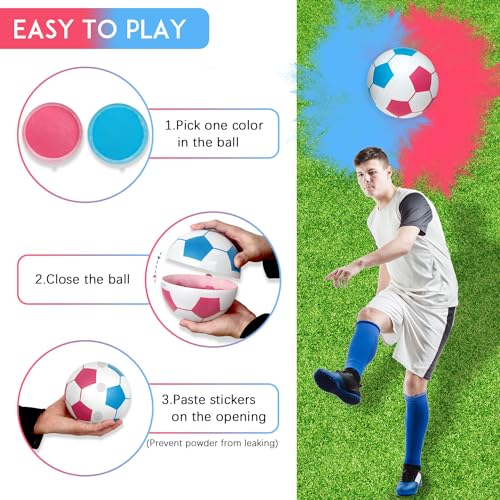 Heboland Gender Reveal Soccer Ball with Powder, Revelacion de Sexo de Bebe 2 Big Bags of Pink and Blue Gender Reveal Powder for Boy or Girl Baby Gender Reveal Ideas - Image 3