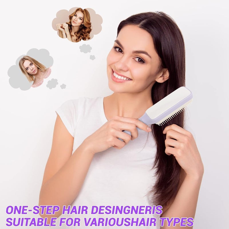 SKYWORK Self-Cleaning Anti-Static Massage Comb, 4-in-1 Detangling Hair Brush for Adults & Kids, Self-Cleaning Hairbrush with Massage Bristles, Anti-Frizz Detangler Comb for Smooth & Healthy Hair (Design 1) - Image 2