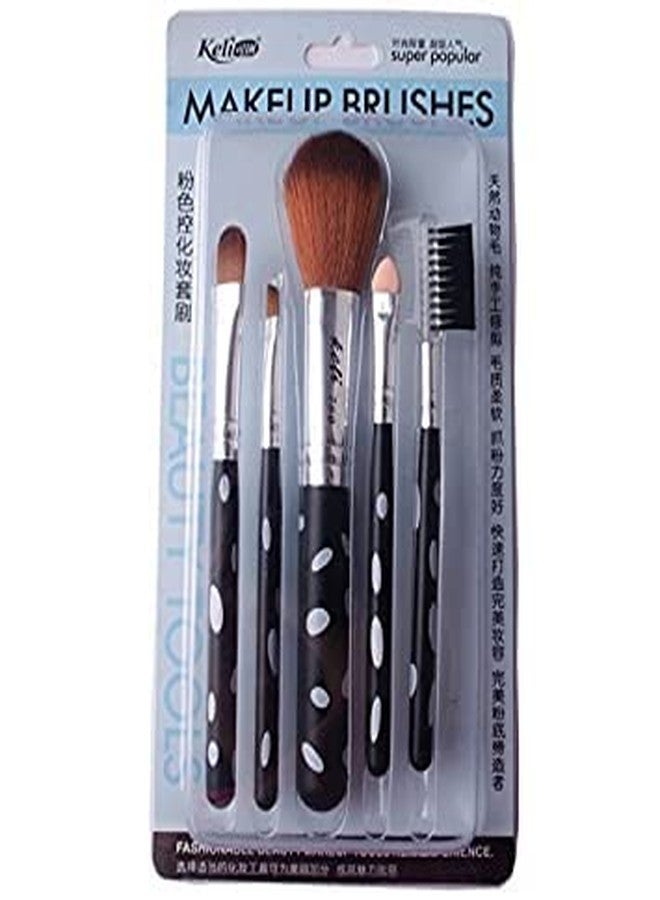 KYNA Combo Of 5 Soft Make Up Brushes Foundation Blending Brush Eyeshadow Cosmetics Tool Kit For Girls And Women Random Colours - Image 3