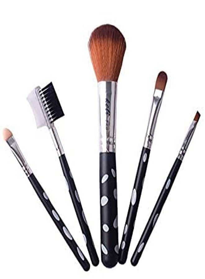 KYNA Combo Of 5 Soft Make Up Brushes Foundation Blending Brush Eyeshadow Cosmetics Tool Kit For Girls And Women Random Colours - Image 2