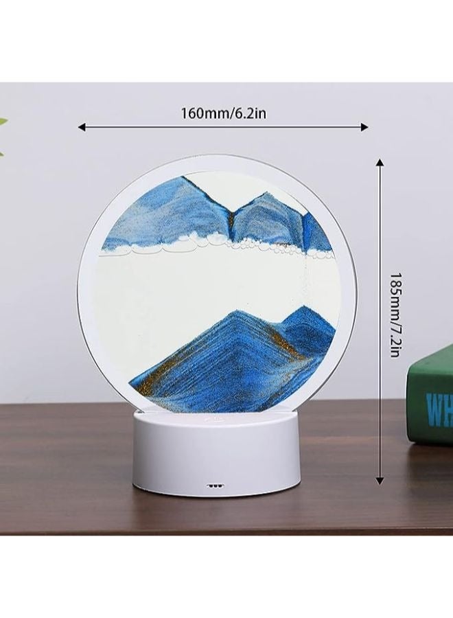 مصباح طاولة بإطار رملي زجاجي ثلاثي الأبعاد لمنظر طبيعي لفن سطح المكتب المنزلي مع جهاز تحكم عن بعد - Image 2