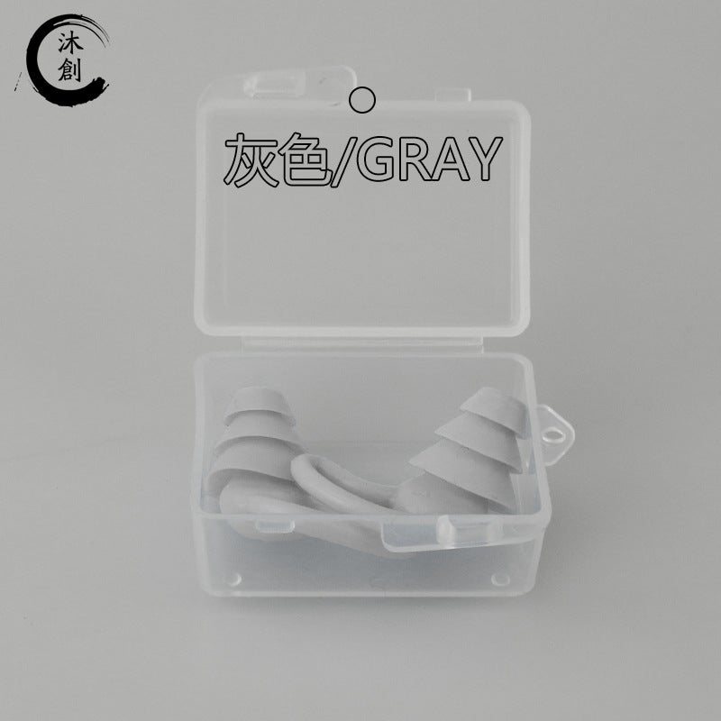 Generic Silicone Earplugs Anti-noise Boxed Shark Fin Earplugs Learning Sleep Waterproof Earplugs Silicone Swimming Earplugs Boxed-Gray Earplug Pair 