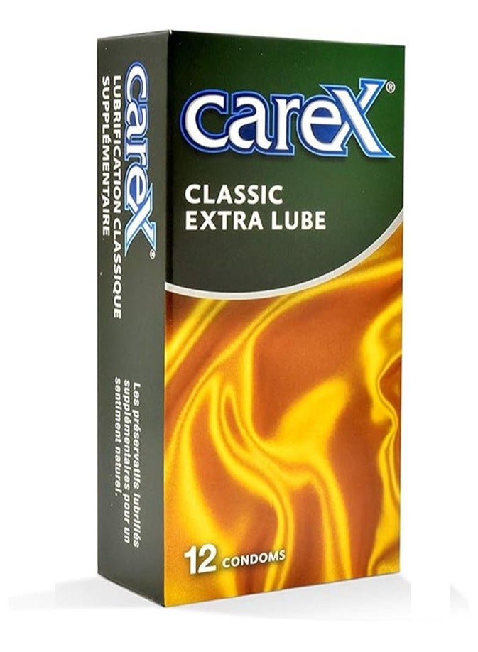 careX 12-Piece Classic Extra Lube Condom - Image 1