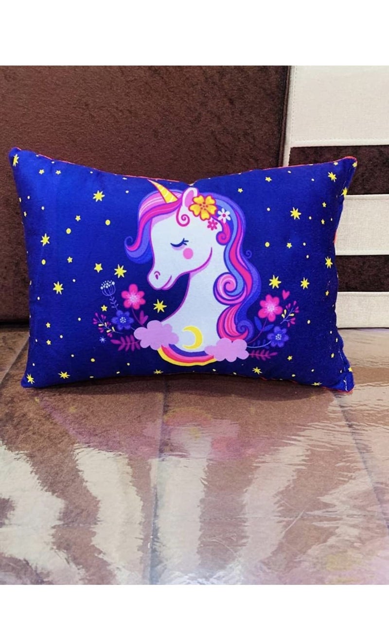 FASSCETE Velvet Kids Cartoon Friend Cartoon Printed, Fiber Filled Baby Pillow (Small, 12x18 inches, Multicolour, up to 4 Years Old) - Image 1