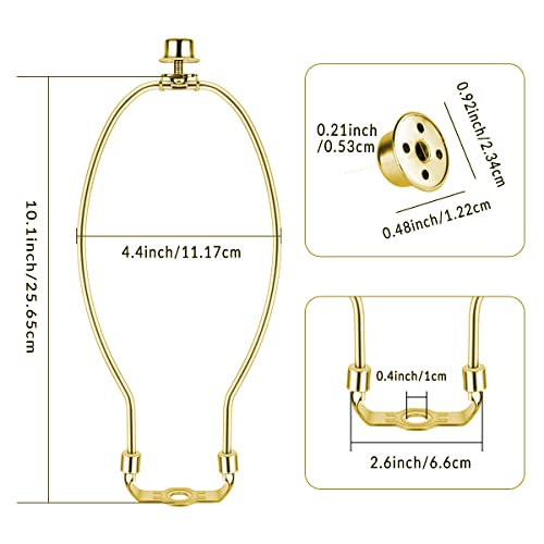 yuntop 2 Pcs 10Inch Lamp Shade Harp Holders Detachable Heavy Duty DIY Lighting Accessories for Floor Lamps and Table Finials (Polished Brass) - Image 4