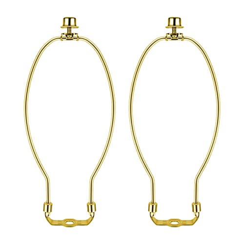 yuntop 2 Pcs 10Inch Lamp Shade Harp Holders Detachable Heavy Duty DIY Lighting Accessories for Floor Lamps and Table Finials (Polished Brass) - Image 1