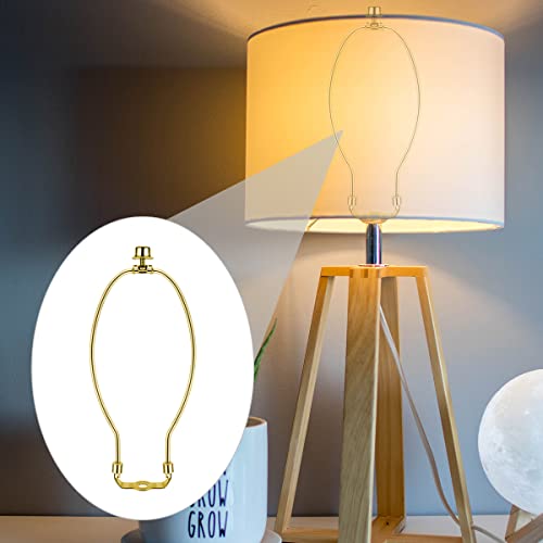 yuntop 2 Pcs 10Inch Lamp Shade Harp Holders Detachable Heavy Duty DIY Lighting Accessories for Floor Lamps and Table Finials (Polished Brass) - Image 2