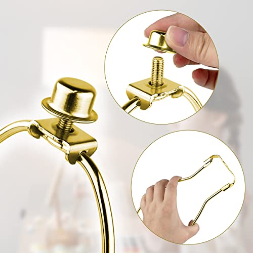 yuntop 2 Pcs 10Inch Lamp Shade Harp Holders Detachable Heavy Duty DIY Lighting Accessories for Floor Lamps and Table Finials (Polished Brass) - Image 5