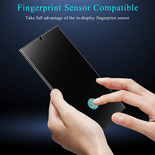 LYWHL [2+2 Pack for Samsung S22 Ultra Matte Privacy Screen Protector [Support Fingerprint ID] Anti-Spy Anti-Glare Full Adhesive Flexible Film + Camera Lens Glass Protector for Galaxy S22 Ultra 6.8” - Image 3