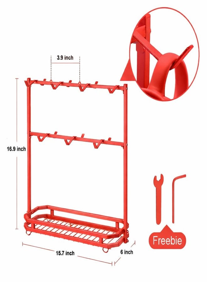OGFC 57549 Large Coffee Mug Holder Stand Countertop for 14 Mugs, 2 Tier Counter Mug Display Storage, Metal Wire Tea Cup Holder for Coffee Station Kitchen Organizer, Not Included Mugs - Red - Image 3