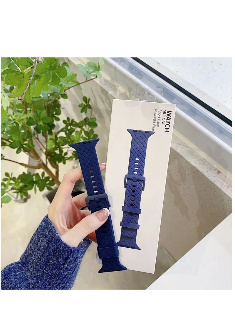 iWatch Series 7 6 SE 5 4 Braided Silicone Strap For Apple Watch Band 41mm Watchband Bracelet Strap - Image 1