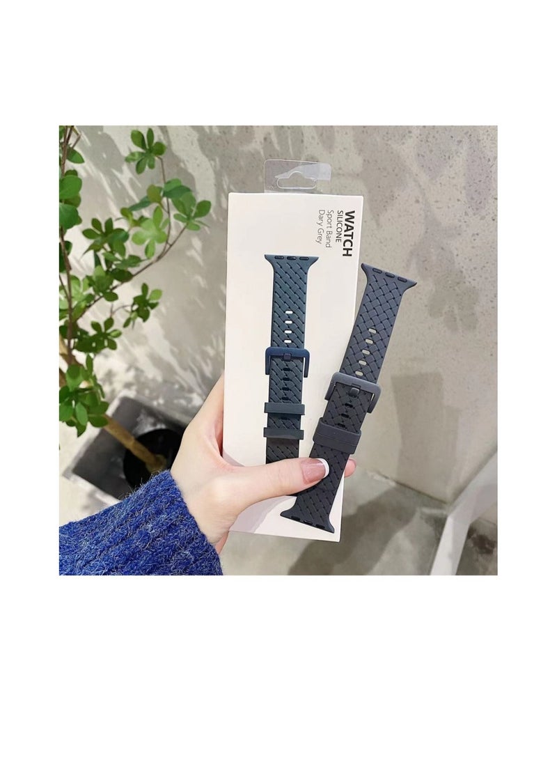 iWatch Series 7 6 SE 5 4 Braided Silicone Strap For Apple Watch Band 41mm Watchband Bracelet Strap - Image 2