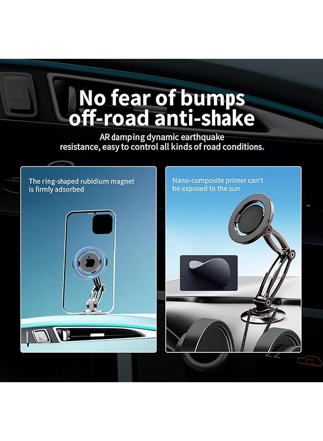 iSNUP Magnetic Phone Holder For Car With Metal Ring, Car Dashboard, 360° Rotation, Adjustable Double Folding Arms, Strong Magnet, Stable Car Mount For Iphones, Galaxy, Huawei, And Others - Image 5
