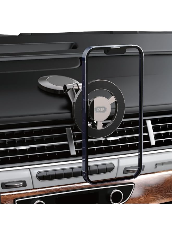 iSNUP Magnetic Phone Holder For Car With Metal Ring, Car Dashboard, 360° Rotation, Adjustable Double Folding Arms, Strong Magnet, Stable Car Mount For Iphones, Galaxy, Huawei, And Others - Image 4
