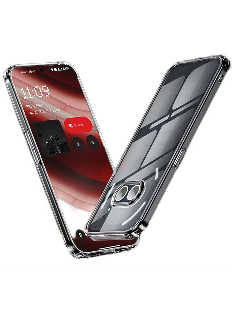 جراب هاتف لهاتف Nothing Phone (2a)، جراب واقٍ شفاف رفيع من مادة الي كربونات الصلبة وغطاء TPU الناعم، جراب واقٍ مقاوم للصدمات لهاتف Nothing Phone (2a) - شفاف - Image 5