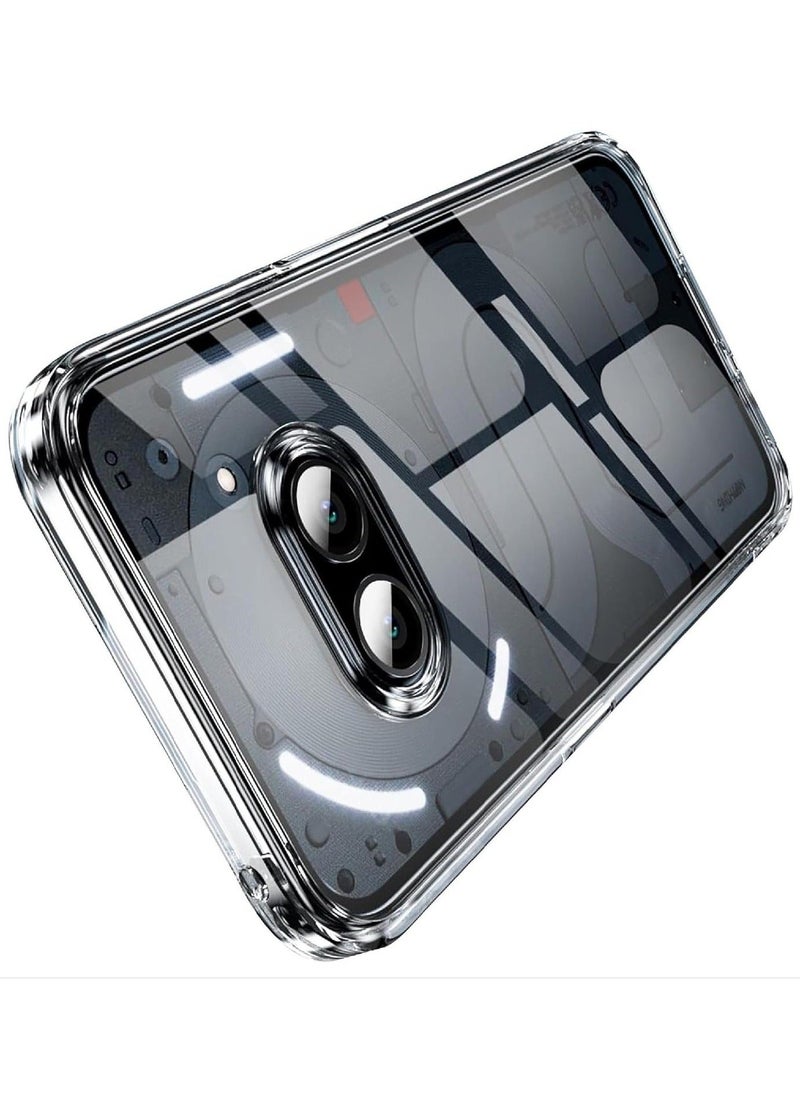 جراب هاتف لهاتف Nothing Phone (2a)، جراب واقٍ شفاف رفيع من مادة الي كربونات الصلبة وغطاء TPU الناعم، جراب واقٍ مقاوم للصدمات لهاتف Nothing Phone (2a) - شفاف - Image 3