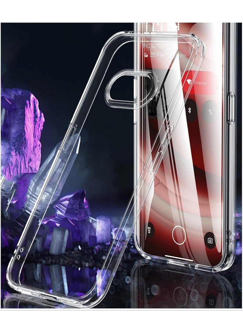 جراب هاتف لهاتف Nothing Phone (2a)، جراب واقٍ شفاف رفيع من مادة الي كربونات الصلبة وغطاء TPU الناعم، جراب واقٍ مقاوم للصدمات لهاتف Nothing Phone (2a) - شفاف - Image 4