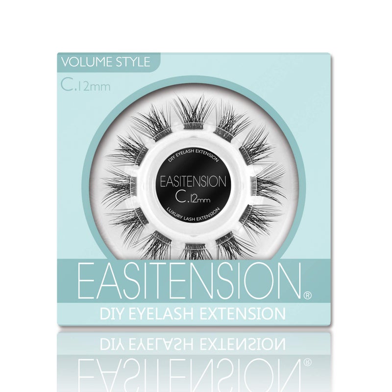 DIY Eyelash Extension 3D Effect Individual Glue Bonded Clusters Volume Lashes pack Home Eyelash Extension Lashes Pack 12MMVolume