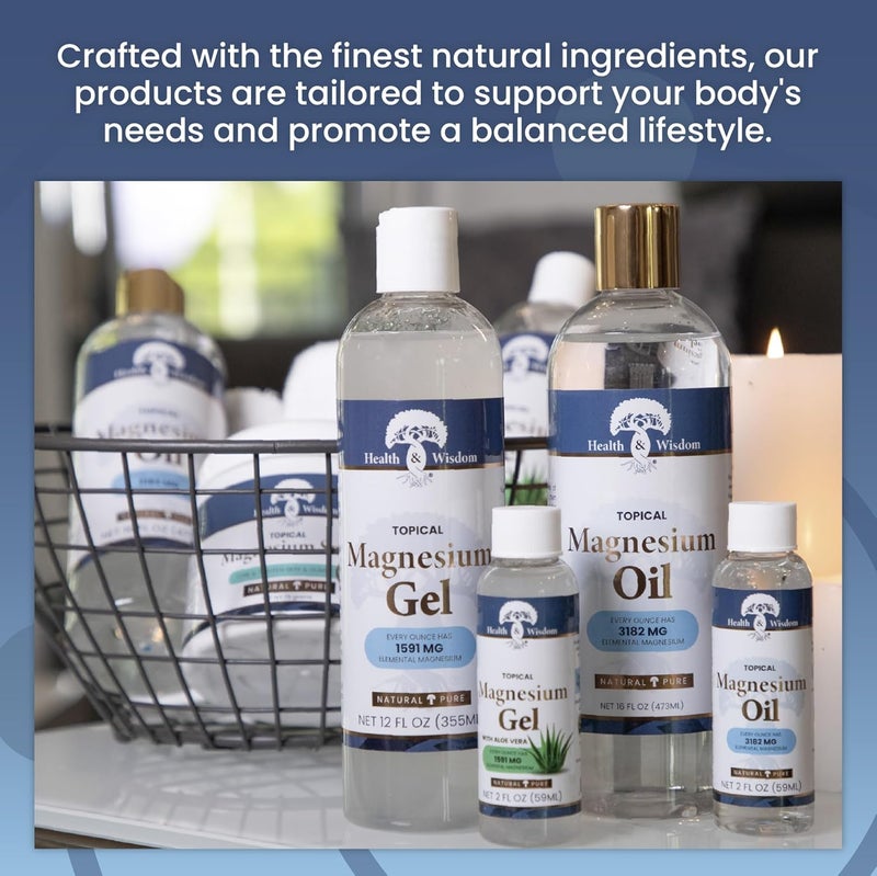 Health and Wisdom Pure Magnesium Gel with Aloe Vera  Topical Muscle  Joint Relief Natural and Pure Skin  Scalp Moisturizing  Enhanced Absorption  64 Fl oz - Image 4