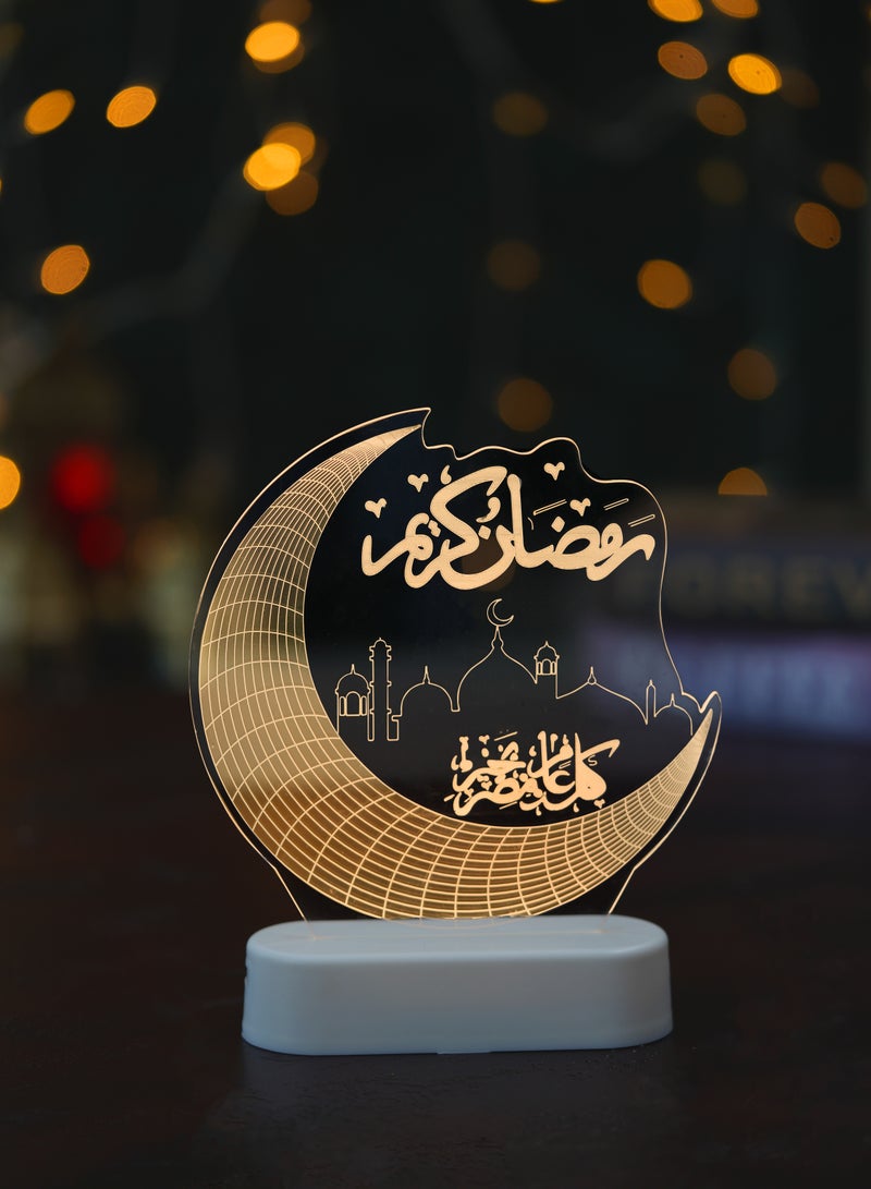 Hilalful HILALFUL Ramadan Kareem Crescent Stand | Suitable for Living Room, Bedroom and Outdoor | Perfect Festive Gift for Home Decoration in Ramadan, Eid, Birthdays, Weddings, Housewarming | Battery Operated - Image 4