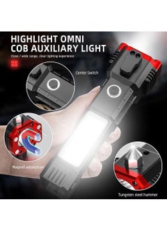VATTU VATTU Portable Rechargeable Torch LED Flashlight Long Distance Beam Range with Power Bank Hammer and Strong MagnetsWindow Glass and Seat Belt Cutter 4 Modes 3W Torch Light  - Image 2