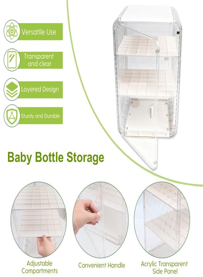 Engorgio Baby Bottle Organizer,3/4 Tier Bottles Storage Organizers,Clear Station Organizer ContainerClear Baby Bottle Storage Organizer For Countertop And Cabinet,Ideal for Bottles, Pacifiers,Pump Parts - Image 3
