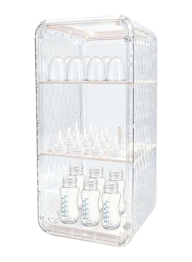 Engorgio Baby Bottle Organizer,3/4 Tier Bottles Storage Organizers,Clear Station Organizer ContainerClear Baby Bottle Storage Organizer For Countertop And Cabinet,Ideal for Bottles, Pacifiers,Pump Parts - Image 1
