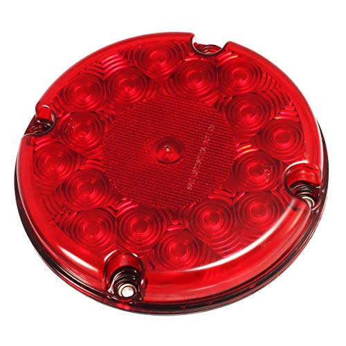 Partsam 2Pcs 7 Inch Round Led Trailer Tail Lights Red 17 LED w/Inner Reflex Lens Submersible Truck Trailer Bus RV UTE UTV Motorhome Rear Stop Turn Tail Brake Lights Lamps Sealed Surface Mount 10-30V - Image 5