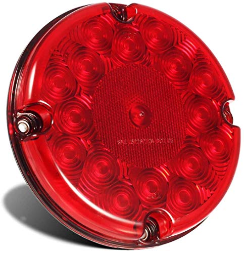 Partsam 2Pcs 7 Inch Round Led Trailer Tail Lights Red 17 LED w/Inner Reflex Lens Submersible Truck Trailer Bus RV UTE UTV Motorhome Rear Stop Turn Tail Brake Lights Lamps Sealed Surface Mount 10-30V - Image 4