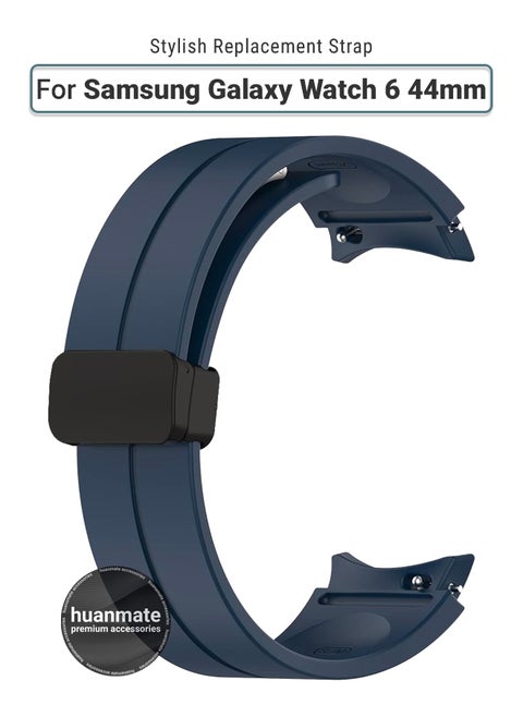 Replacement Strap For Samsung Galaxy Watch 6 44mm - Dark Blue Colorful High Quality Soft Silicone Watch Strap For Men And Women